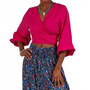 NEW SEALUSTRE tropez top in berry linen